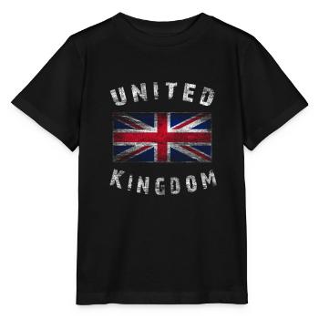 Union Jack - United Kingdom - Stanley/Stella Kinder T-Shirt MINI CREATOR  - Schwarz - Vorne - Mikhail (115cm)