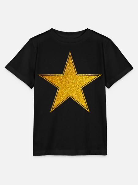 Star Gold Graphic Star - Stanley/Stella Kinder T-Shirt MINI CREATOR  - Schwarz