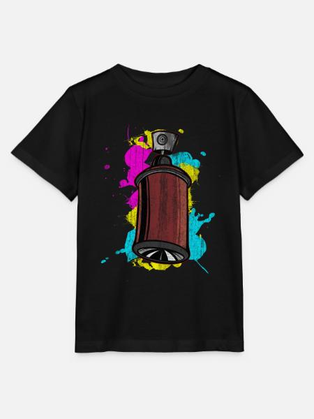 Graffiti Spraydose mit Spritzfarben - Stanley/Stella Kinder T-Shirt MINI CREATOR - Schwarz