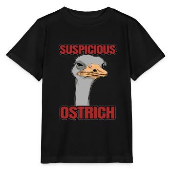 Humorous snapshot with ostrich bird - Stanley/Stella MINI CREATOR Kids’ T-Shirt - black - Front - Mikhail (115cm)