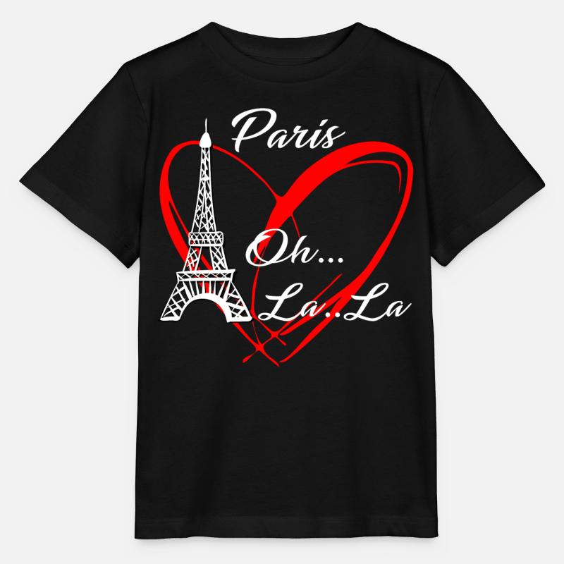 Paris Tour Eiffel J'aime Paris Ooh La La - T-shirt bio MINI CREATOR Stanley/Stella Enfant - noir