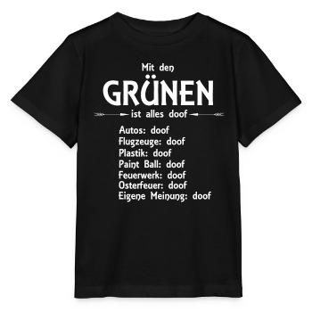 Die Grünen - Stanley/Stella Kinder T-Shirt MINI CREATOR  - Schwarz - Vorne - Mikhail (115cm)