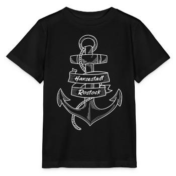 Anker - Hansestadt Rostock - Stanley/Stella Kinder T-Shirt MINI CREATOR  - Schwarz - Vorne - Mikhail (115cm)