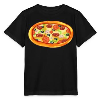 Pizza - Stanley/Stella Kinder T-Shirt MINI CREATOR  - Schwarz - Vorne - Mikhail (115cm)