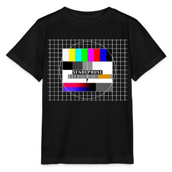 Test image broadcast break 80s 90s party costume - Stanley/Stella MINI CREATOR Kids’ T-Shirt - black - Front - Mikhail (115cm)