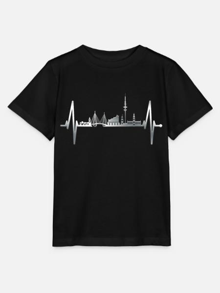 Hamburg Herzschlag Skyline Hamburger Hafen Silber - Stanley/Stella Kinder T-Shirt MINI CREATOR  - Schwarz