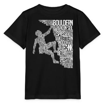 Mountaineers Boulder Climbers Climbing Rock Face - Stanley/Stella MINI CREATOR Kids’ T-Shirt - black - Front - Mikhail (115cm)