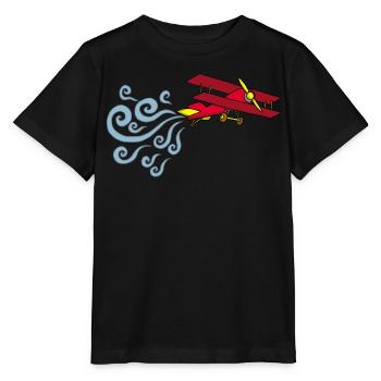 Vintage Flugzeug - Stanley/Stella Kinder T-Shirt MINI CREATOR  - Schwarz - Vorne - Mikhail (115cm)