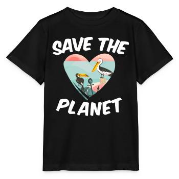Save The Planet - Stanley/Stella Kinder T-Shirt MINI CREATOR  - Schwarz - Vorne - Mikhail (115cm)
