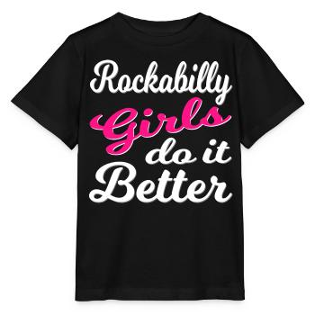 Rockabilly Vintage Mädchenpower - Stanley/Stella Kinder T-Shirt MINI CREATOR  - Schwarz - Vorne - Mikhail (115cm)