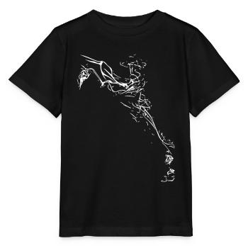 Linienhafte Tänzerin in Bewegung - Stanley/Stella Kinder T-Shirt MINI CREATOR  - Schwarz - Vorne - Mikhail (115cm)