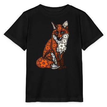 Fox Flowers Fantastic Animal - Stanley/Stella MINI CREATOR Kids’ T-Shirt - black - Front - Mikhail (115cm)