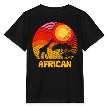 AFRICAN Giraffe Sun Savannah - Design - Stanley/Stella MINI CREATOR Kids’ T-Shirt - black - Front - Mikhail (115cm)