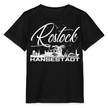Rostock - Hanseatic City - Silhouette - Stanley/Stella MINI CREATOR Kids’ T-Shirt - black - Front - Mikhail (115cm)
