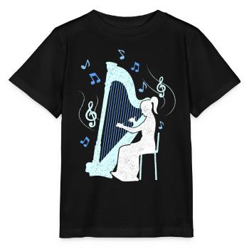 Harfe-Spielerin - Stanley/Stella Kinder T-Shirt MINI CREATOR  - Schwarz - Vorne - Mikhail (115cm)
