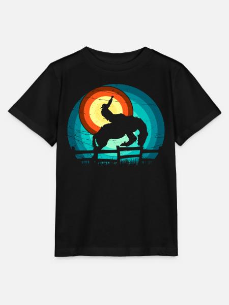 Cowboy beim Rodeo - Stanley/Stella Kinder T-Shirt MINI CREATOR - Schwarz