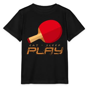 Pingpong Energie: Eat Sleep Play - Stanley/Stella Kinder T-Shirt MINI CREATOR  - Schwarz - Vorne - Mikhail (115cm)