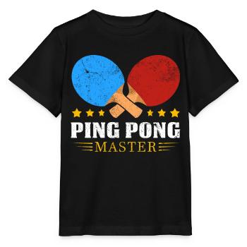 PingPong Meister Logo - Stanley/Stella Kinder T-Shirt MINI CREATOR  - Schwarz - Vorne - Mikhail (115cm)