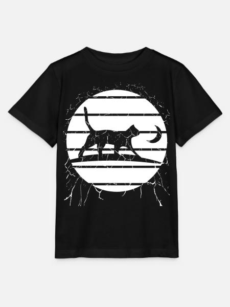 Katze im Mondlicht – Nachtwanderung - Stanley/Stella Kinder T-Shirt MINI CREATOR - Schwarz