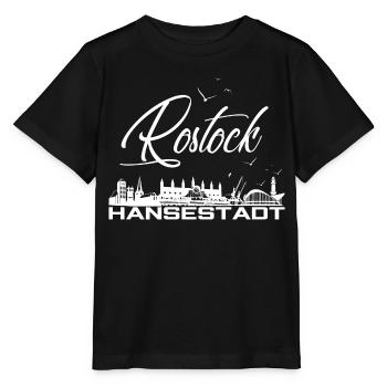 Rostock Hanseatic City - Rostock Silhouette with Seagulls - Stanley/Stella MINI CREATOR Kids’ T-Shirt - black - Front - Mikhail (115cm)