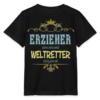 Erzieher Weltretter - Stanley/Stella Kinder T-Shirt MINI CREATOR  - Schwarz - Vorne - Mikhail (115cm)