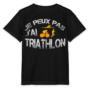 Ich hab Triathlon – Ausreden tabu - Stanley/Stella Kinder T-Shirt MINI CREATOR  - Schwarz - Vorne - Mikhail (115cm)