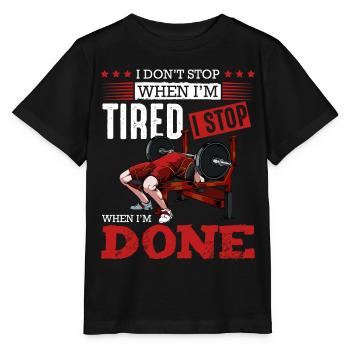 Durchhalten beim Krafttraining - Stanley/Stella Kinder T-Shirt MINI CREATOR  - Schwarz - Vorne - Mikhail (115cm)