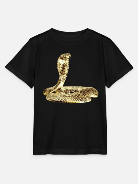 Kobra im Angriff auf Schwarz - Stanley/Stella Kinder T-Shirt MINI CREATOR - Schwarz