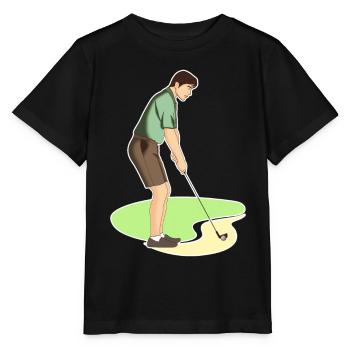 Golf | Golf | Golfeur | Jouez au golf - T-shirt bio MINI CREATOR Stanley/Stella Enfant - noir - Devant - Mikhail (115cm)