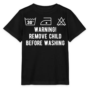 Instruction de lavage drôle - T-shirt bio MINI CREATOR Stanley/Stella Enfant - noir - Devant - Mikhail (115cm)