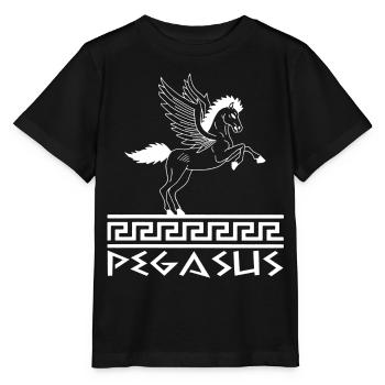 Weißes Pegasus-Pferd - Stanley/Stella Kinder T-Shirt MINI CREATOR  - Schwarz - Vorne - Mikhail (115cm)