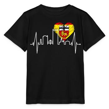 Bonn skyline battement de coeur Bonn j'aime mon Bonn - T-shirt bio MINI CREATOR Stanley/Stella Enfant - noir - Devant - Mikhail (115cm)