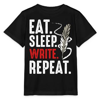 Eat Sleep Write Repeat Writing Motivation - Stanley/Stella MINI CREATOR Kids’ T-Shirt - black - Front - Mikhail (115cm)