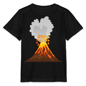 Volcano, lava, ash, magma, geologist, vulcano - Stanley/Stella MINI CREATOR Kids’ T-Shirt - black - Front - Mikhail (115cm)