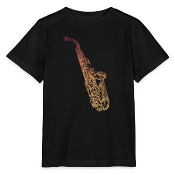Saxophone ténor - T-shirt bio MINI CREATOR Stanley/Stella Enfant - noir - Devant - Mikhail (115cm)