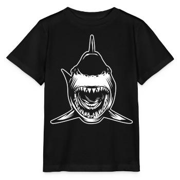 Hai mit offenem Mund - Stanley/Stella Kinder T-Shirt MINI CREATOR  - Schwarz - Vorne - Mikhail (115cm)