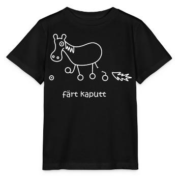 färt kaputt, kaputtes Pferd, lustiges Pferd, krank - Stanley/Stella Kinder T-Shirt MINI CREATOR  - Schwarz - Vorne - Mikhail (115cm)