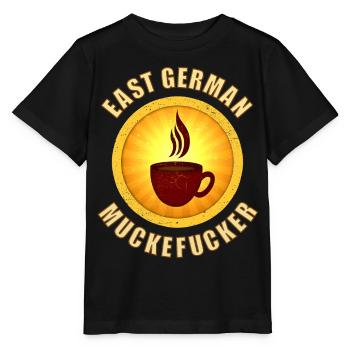 Café DDR muckefuck avec tasse dans un style rétro - T-shirt bio MINI CREATOR Stanley/Stella Enfant - noir - Devant - Mikhail (115cm)