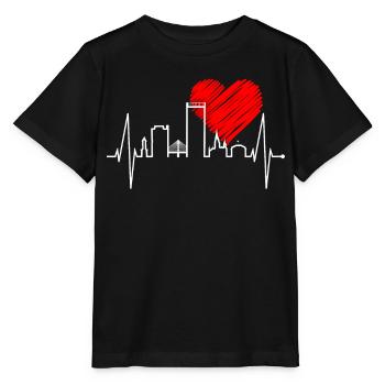 Bonn skyline battement de coeur Bonn j'aime mon Bonn - T-shirt bio MINI CREATOR Stanley/Stella Enfant - noir - Devant - Mikhail (115cm)