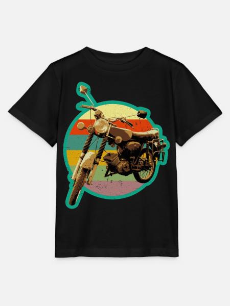 Simmi S51 DDR Moped im Retro used look - Stanley/Stella Kinder T-Shirt MINI CREATOR - Schwarz