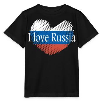 J'aime la russie - T-shirt bio MINI CREATOR Stanley/Stella Enfant - noir - Devant - Mikhail (115cm)
