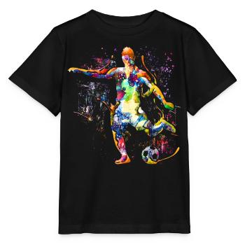 J’aime le football - joueurs de football fans de football - T-shirt bio MINI CREATOR Stanley/Stella Enfant - noir - Devant - Mikhail (115cm)