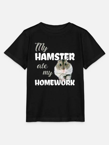 Hamster homework Funny saying - Stanley/Stella MINI CREATOR Kids’ T-Shirt - black
