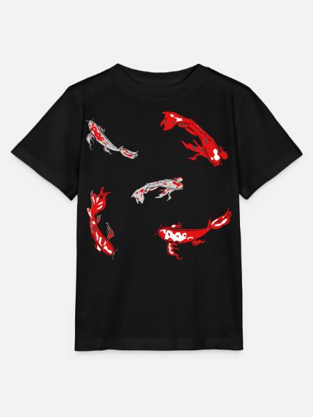 karpfen rot fische kois japan muster abstrakt art - Stanley/Stella Kinder T-Shirt MINI CREATOR - Schwarz