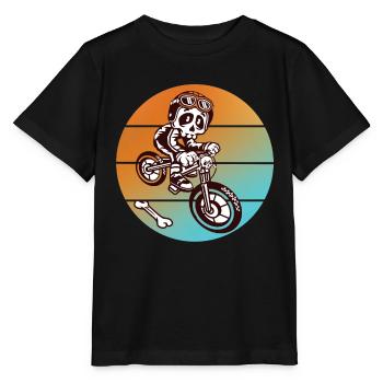 Skull skull bike - T-shirt bio MINI CREATOR Stanley/Stella Enfant - noir - Devant - Mikhail (115cm)