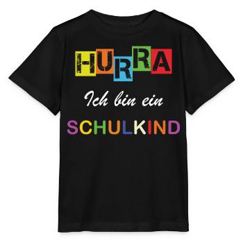 Hurra ich bin ein Schulkind Einschulung Schule - Stanley/Stella Kinder T-Shirt MINI CREATOR  - Schwarz - Vorne - Mikhail (115cm)