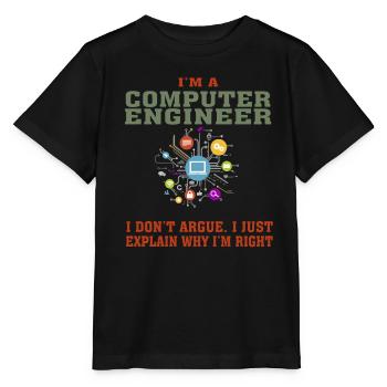Best-seller Ingénieur en informatique Tshirt, Keep Calm - T-shirt bio MINI CREATOR Stanley/Stella Enfant - noir - Devant - Mikhail (115cm)