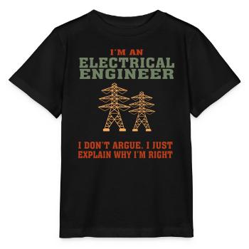 Best-seller Ingénieur électricien Tshirt, citation drôle - T-shirt bio MINI CREATOR Stanley/Stella Enfant - noir - Devant - Mikhail (115cm)