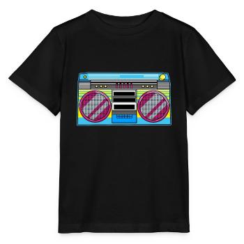 Ghetto blaster - T-shirt bio MINI CREATOR Stanley/Stella Enfant - noir - Devant - Mikhail (115cm)
