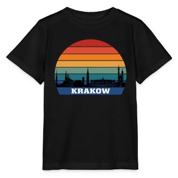 Krakau Polen Skyline Polnische Flagge Reisesouvenir - Stanley/Stella Kinder T-Shirt MINI CREATOR  - Schwarz - Vorne - Mikhail (115cm)